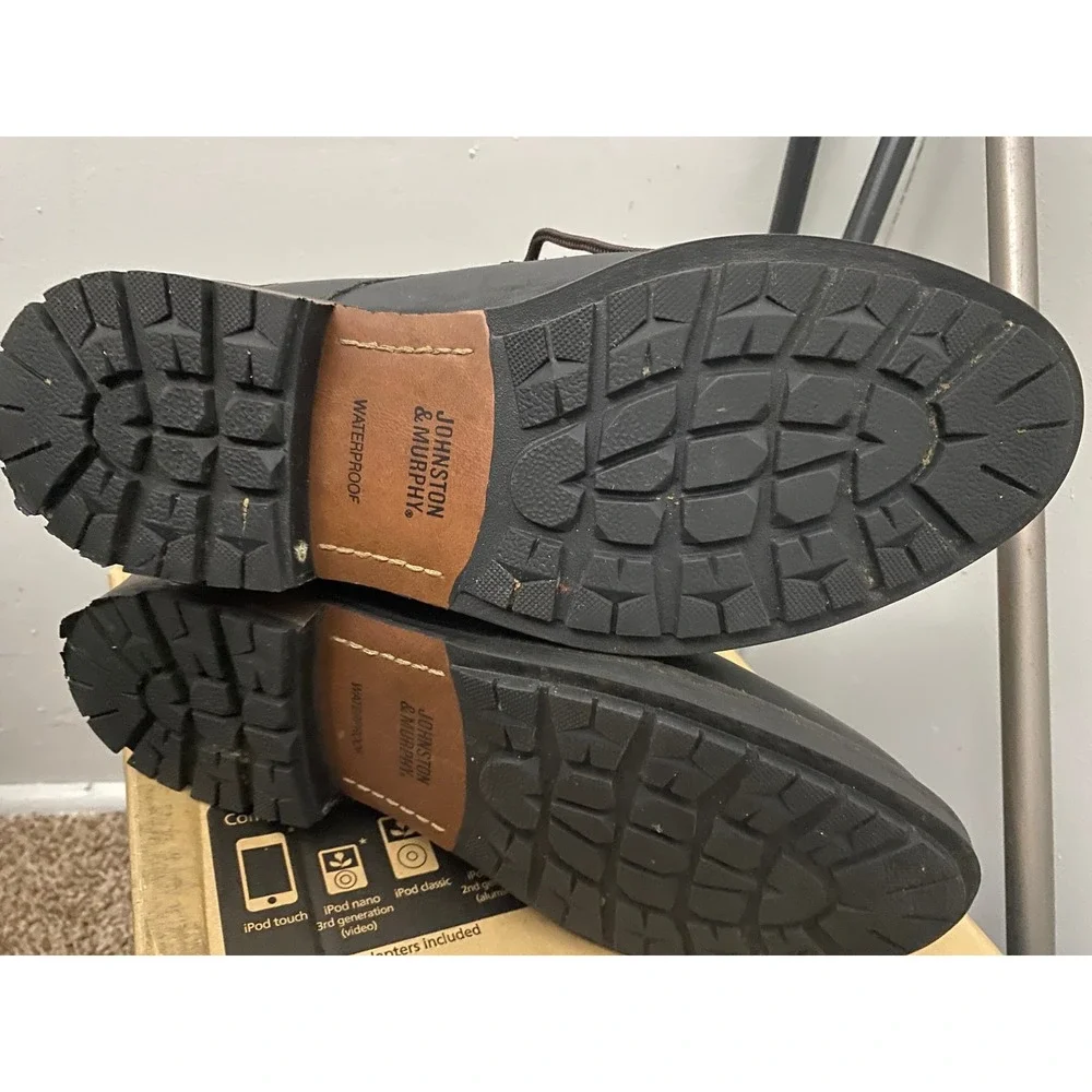 Johnston & Murphy Waterproof Moc Toe Chukka Boots Men 10M Black Leather